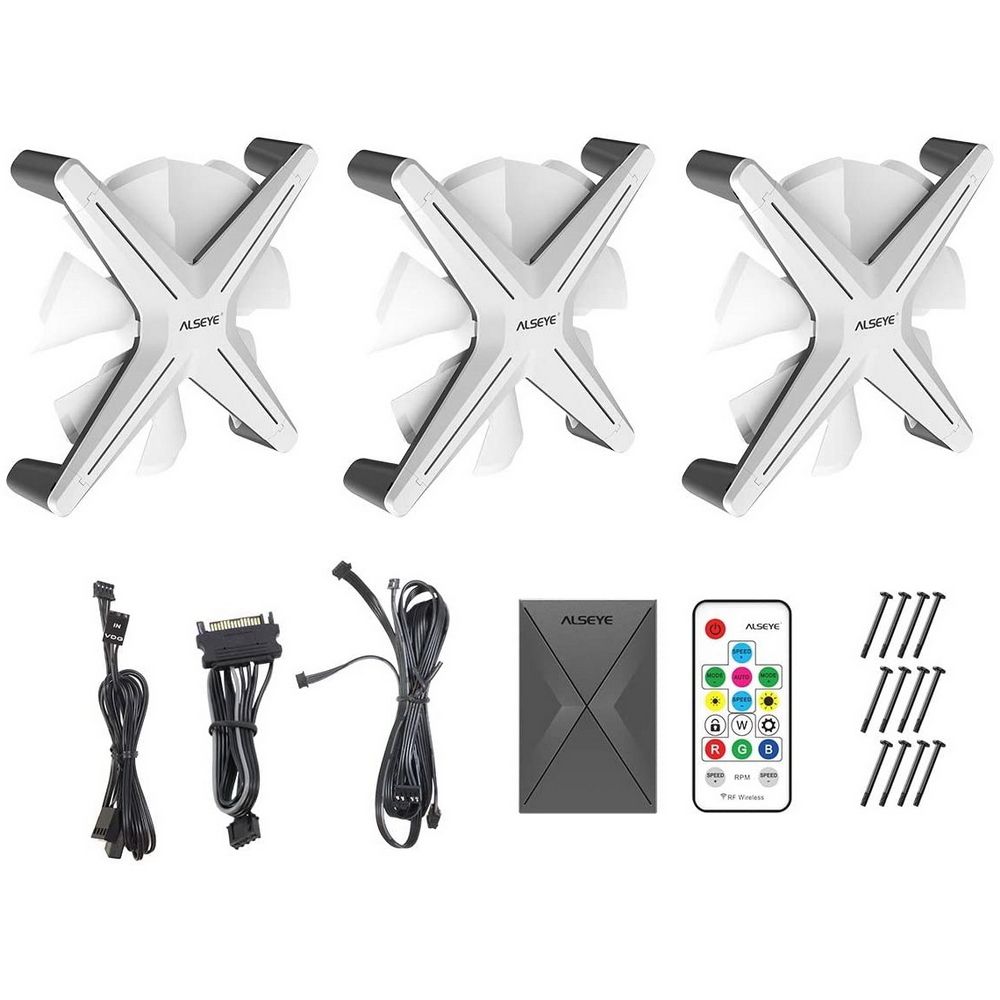 Вентилятор в корпус ALSEYE X12-Set-W XTREME X12 KIT Adjustable RGB (20LED) 12v 1200rpm PH2.0-5Pin RTL {24} (872513)