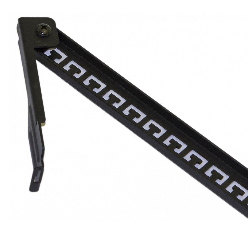 Панель Hyperline Hyperline PPBL4A-19-24-SH-RM Модульная патч-панель 19", 24 порта, угловая, 1U, для экранированных и неэкранированных модулей Keystone Jack, со съемными панелями, с задним кабельным организатором (без модулей)