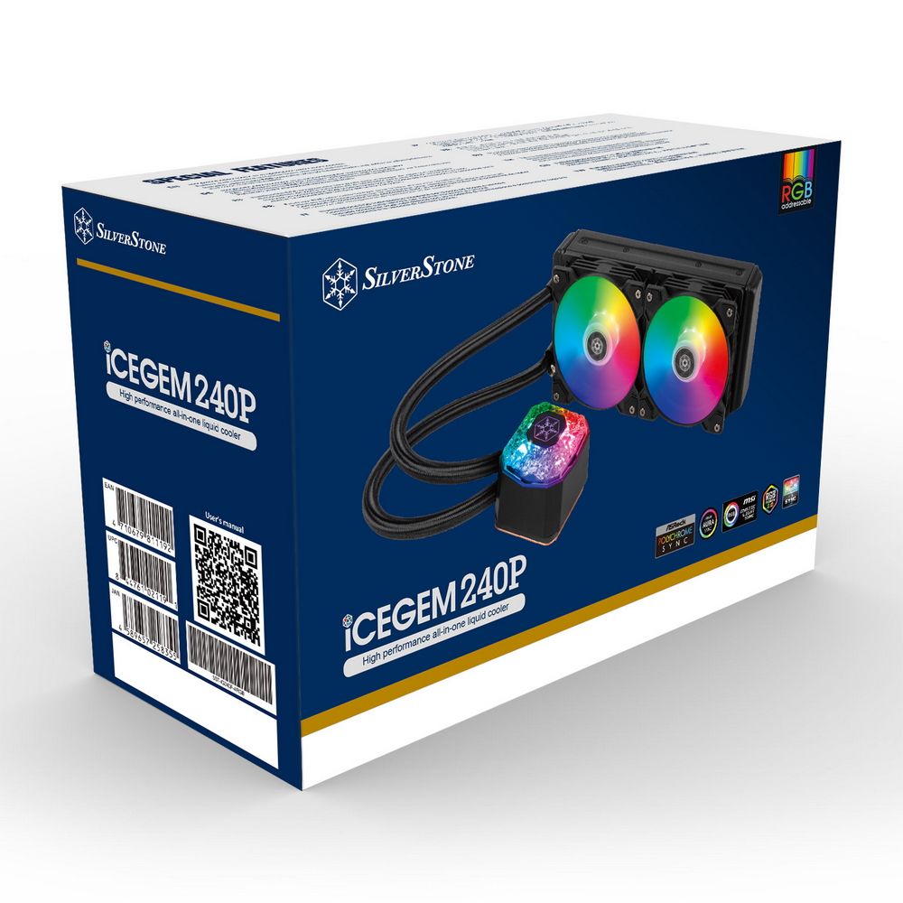 Жидкостная система охлаждения Silverstone SST-IG240P-ARGB 240mm high-performance ARGB AIO liquid cooler with 2x120mm ARGB fan,Compatible with Intel LGA 115X/1366/1200/2011/2066 and AMD sTRX4/TR4/AM4/AM3/AM2/FM2/FM1 sockets (811192) {6}