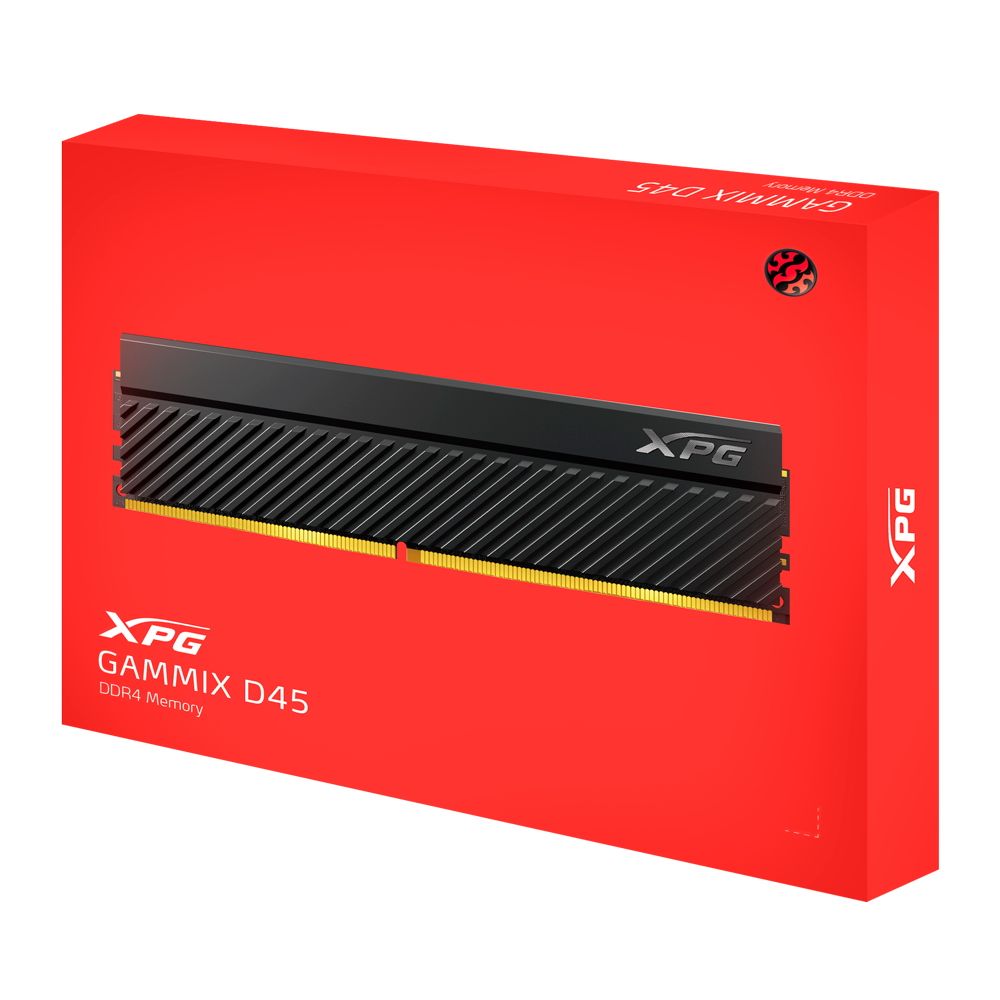 Модуль памяти ADATA GAMMIX D45 Black Gaming Memory AX4U36008G18I-DCBKD45 16GB DDR4 3600 DIMM Non-ECC, CL18, 1.35V, Heat Shield, XMP 2.0, Kit (2x8GB), RTL (935113)