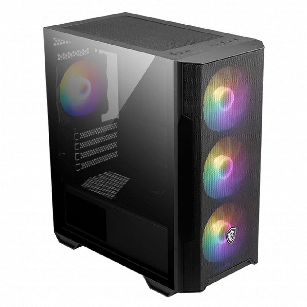 Корпус MSI MAG FORGE M100R Mini-Tower, MATX, 1xUSB 3.0, 2xUSB 2.0, 4x120mm ARGB Fan, ARGB Control Board, Tempered Glass Window, Brown Box (932220)