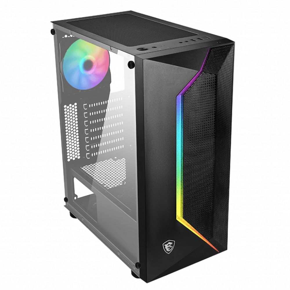 Корпус MSI MAG VAMPIRIC 100R Mid-Tower, ATX, 2xUSB 2.0, 1xUSB 3.0, 1x120mm ARGB Fan, 1x120mm Black Fan, Tempered Glass Window, Brown Box (720247)