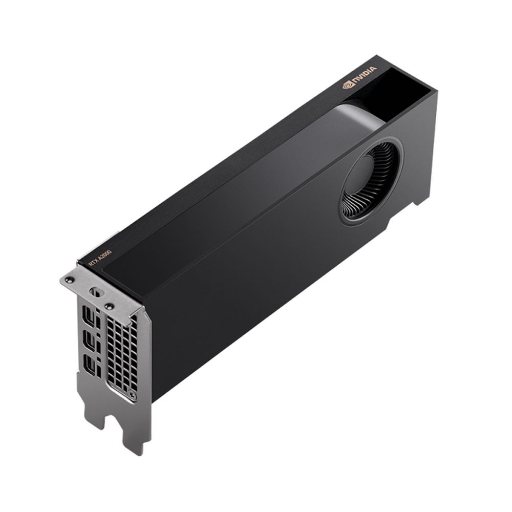Видеокарта PNY VCNRTXA2000-12GB-BLK (387914) NVIDIA RTX A2000 12GB (12GB GDDR6, Ampere, 8nm, PCI-E4x16, 4 x mDP, 192-bit, CUDA Cor 3328, Tensor Cor 104, RT Cor 26, Act. Fansink, Dual Slot, Low Profile, L 168mm)