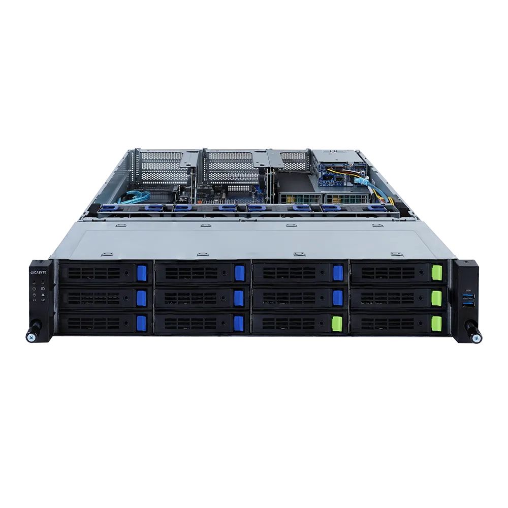 Платформа системного блока Gigabyte R282-3C1 2U, 2x LGA4189, 32x DIMM DDR4, 12x 3.5" SAS/SATA with expander 4x NVME Gen4, 2x 2.5" SATA/SAS in rear side, 2x 1Gb/s Intel I350-AM2, 3x PCIE Gen 4 x16, 4x PCIE Gen 4 x8, 1x OCP 3.0 x16, 1x OCP 2.0 x8, AST2600, 2x 1600W (600112)