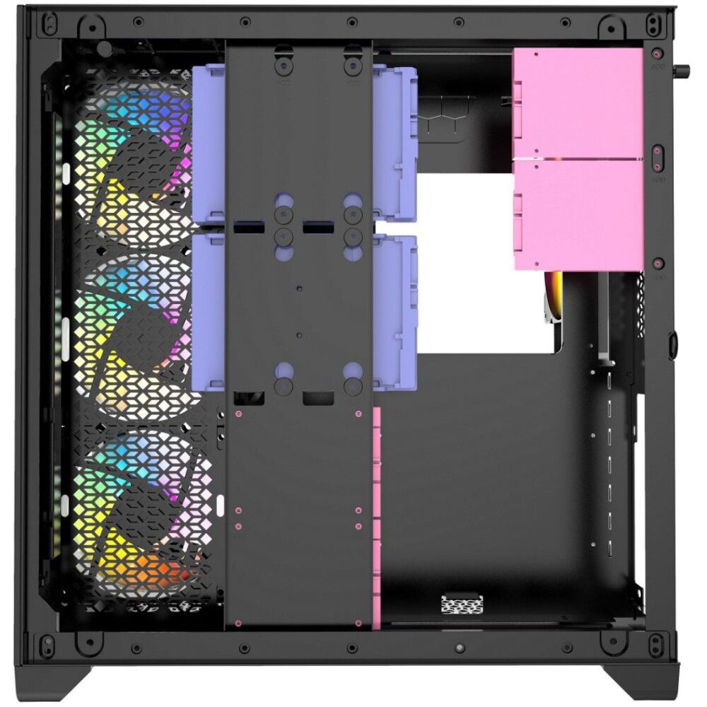 Корпус Powercase Vision Black, Tempered Glass, 4х 120mm 5-color fan, чёрный, ATX (CVBA-L4) (202872)