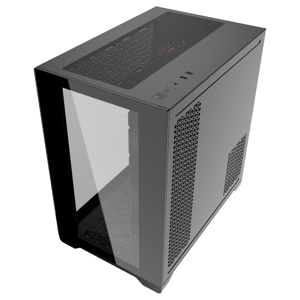 Корпус Powercase Vision Black, Tempered Glass, 4х 120mm 5-color fan, чёрный, ATX (CVBA-L4) (202872)