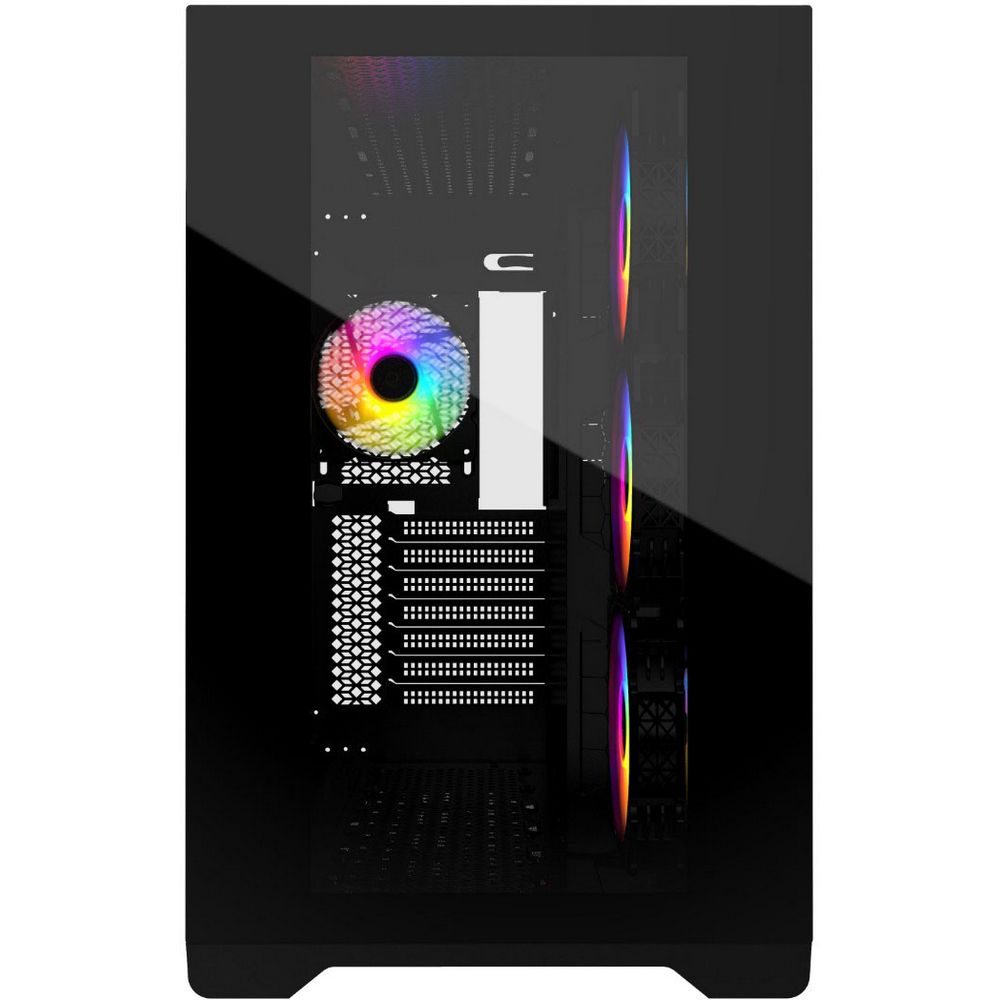 Корпус Powercase Vision Black, Tempered Glass, 4х 120mm 5-color fan, чёрный, ATX (CVBA-L4) (202872)