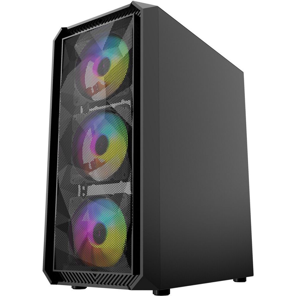 Корпус Powercase Mistral Edge, Tempered Glass, 4x 120mm 5-color fan, чёрный, ATX (CMIEB-L4)