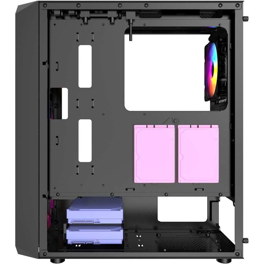 Корпус Powercase Mistral Edge, Tempered Glass, 4x 120mm 5-color fan, чёрный, ATX (CMIEB-L4)