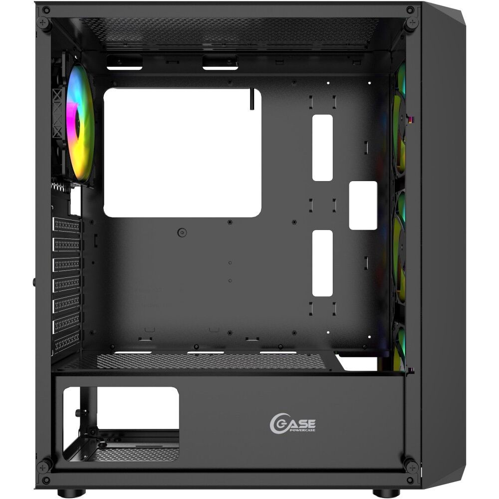 Корпус Powercase Mistral Edge, Tempered Glass, 4x 120mm 5-color fan, чёрный, ATX (CMIEB-L4)