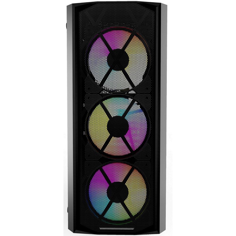 Корпус Powercase Rhombus X3 Mesh LED, Tempered Glass, 3x 120mm 5-color fan, чёрный, ATX (CMRMX-L3) (202704)