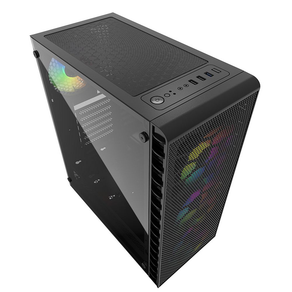 Корпус Powercase Mistral Z4С Mesh LED, Tempered Glass, 4x 120mm 5-color fan, чёрный, ATX (CMIZ4C-L4) (202551)