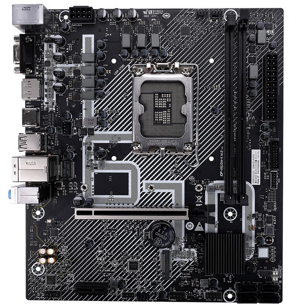 Материнская плата Colorful H610M-K M.2 V20, Socket 1700, Intel®H610, 2xDDR4-3200, D-SUB+HDMI+DP, 1xPCI-Ex16, 1xPCI-Ex1, 4xSATA3, 1xM.2, 6 Ch Audio, GLan, (4+2)xUSB2.0, (2+2)xUSB3.2, 1xPS/2, mATX, RTL {10}