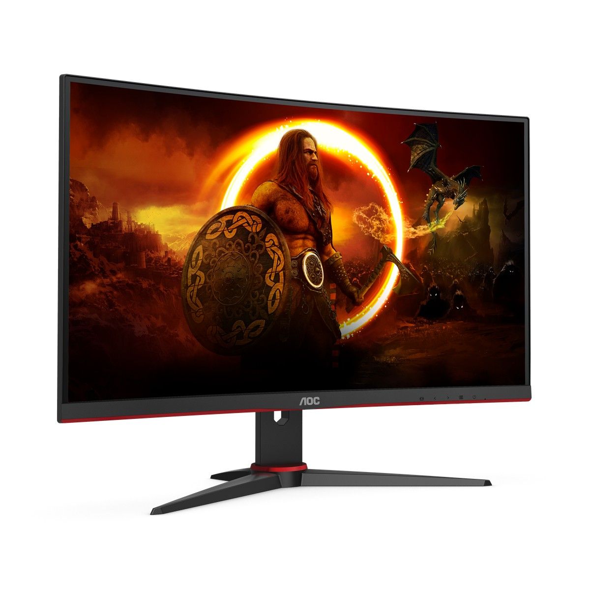Монитор AOC 23.6" C24G2AE/BK Black (VA, 1920x1080, HDMI+HDMI+DP, 1 ms, 178°/178°, 250 cd/m, 3000:1 (80M:1) 165Hz, MM, Curved) (148207)