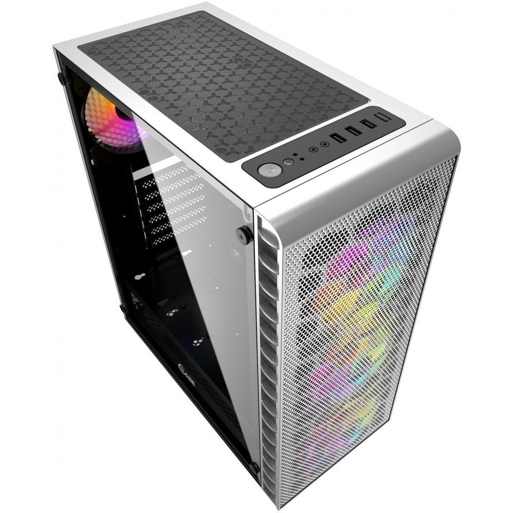 Корпус Powercase Mistral Z4С White, Tempered Glass, Mesh, 4x 120mm 5-color LED fan, белый, ATX (CMIZ4CW-L4) (202803)
