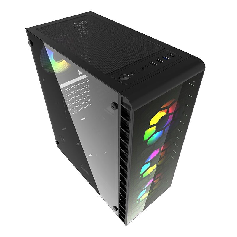 Корпус Powercase Mistral G4С ARGB, Tempered Glass, 4x 120mm ARGB fan, fans controller & remote, чёрный, ATX (CMIG4C-A4) (202056)