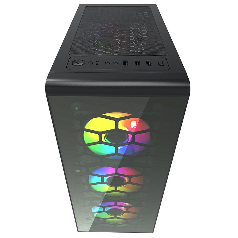 Корпус Powercase Mistral G4С ARGB, Tempered Glass, 4x 120mm ARGB fan, fans controller & remote, чёрный, ATX (CMIG4C-A4) (202056)