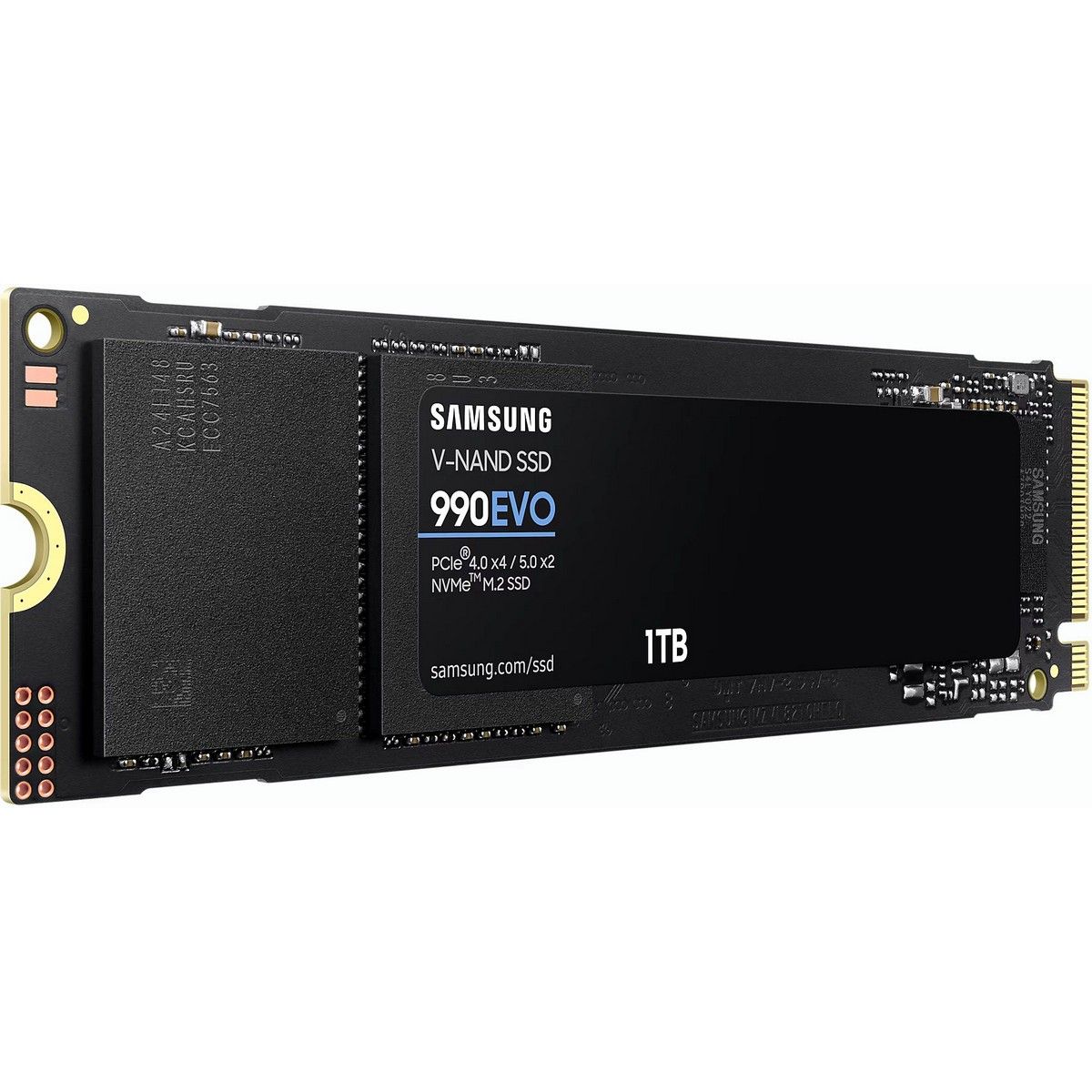 Твердотельный накопитель SSD Samsung M.2 2280 1TB 990 EVO NVMe 2.0, PCIe 4.0 x4, V-NAND
TLC, R/W 5000/4200MB/s, IOPs 680 000/800 000, TBW 600,
DWPD 0.33