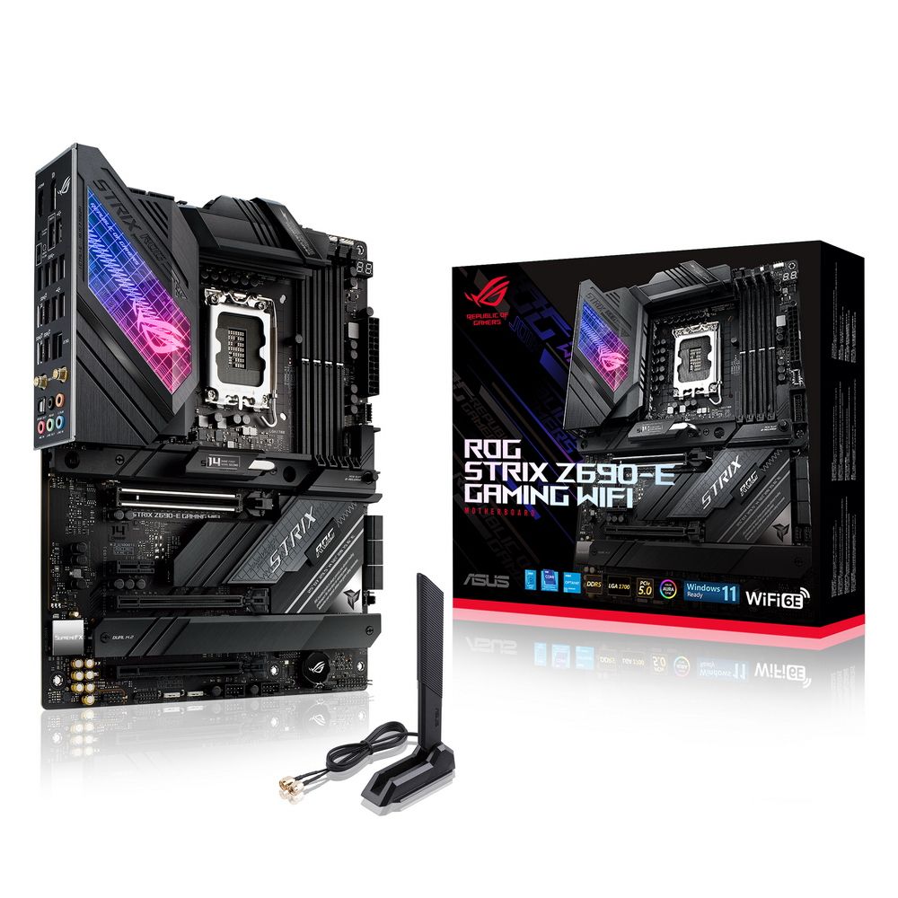 Материнская плата ASUS ROG STRIX Z690-E GAMING WIFI LGA1700 ATX 4xDDR5 3xPCIEx16 PCIEx1 3xM.2 2xUSB-C DP HDMI 2.5GLAN Wi-Fi 6E {5} (494638)