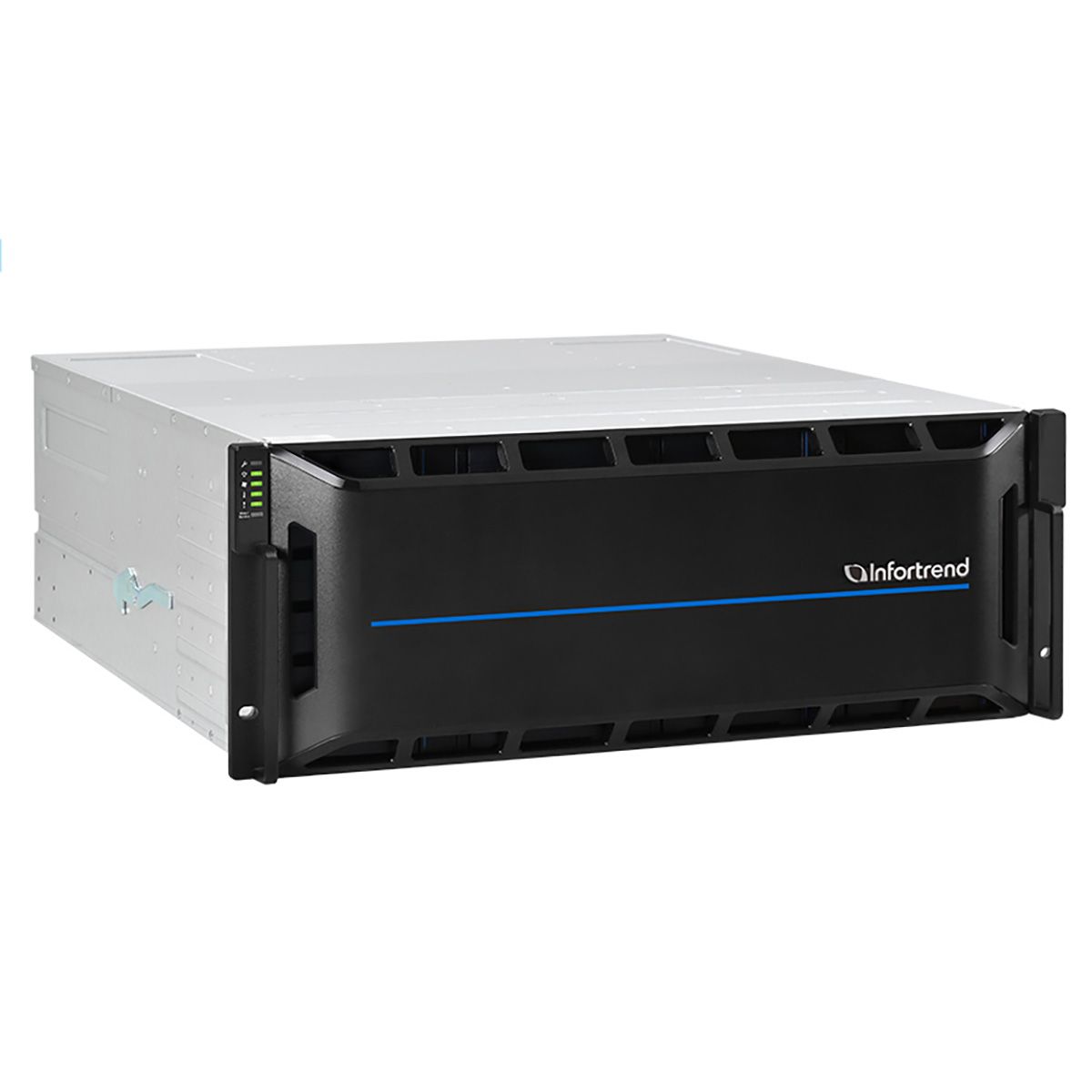 Сетевой накопитель Infortrend CS 3024G-J 4U/24bay, scale-out NAS, single node subsystem including 1x 8 core CPU, 64GB (4x16GB) memory, 4x10GbE(SFP+), 2x12Gb/s SAS EXP. Ports, 2x(PSU+FAN module), 1x(SuperCap.+flash module), 24xdrive trays and rack mount kit, scale out to 144 nodes
