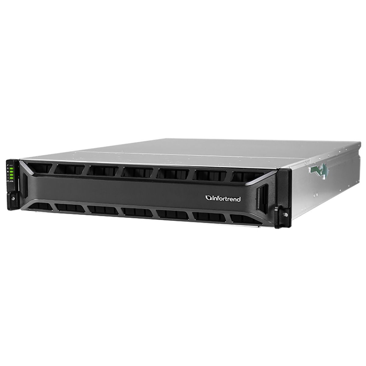 Сетевой накопитель Infortrend CS 4025GB-J 2U/25bay, scale-out NAS, single node subsystem including 1x12 core CPU, 64GB (4x16GB) memory, 4x10GbE(SFP+), 2x12Gb/s SAS EXP. Ports, 2x(PSU+FAN module), 1x(SuperCap.+flash module), 24xdrive trays and rack mount kit, scale out to 144 nodes