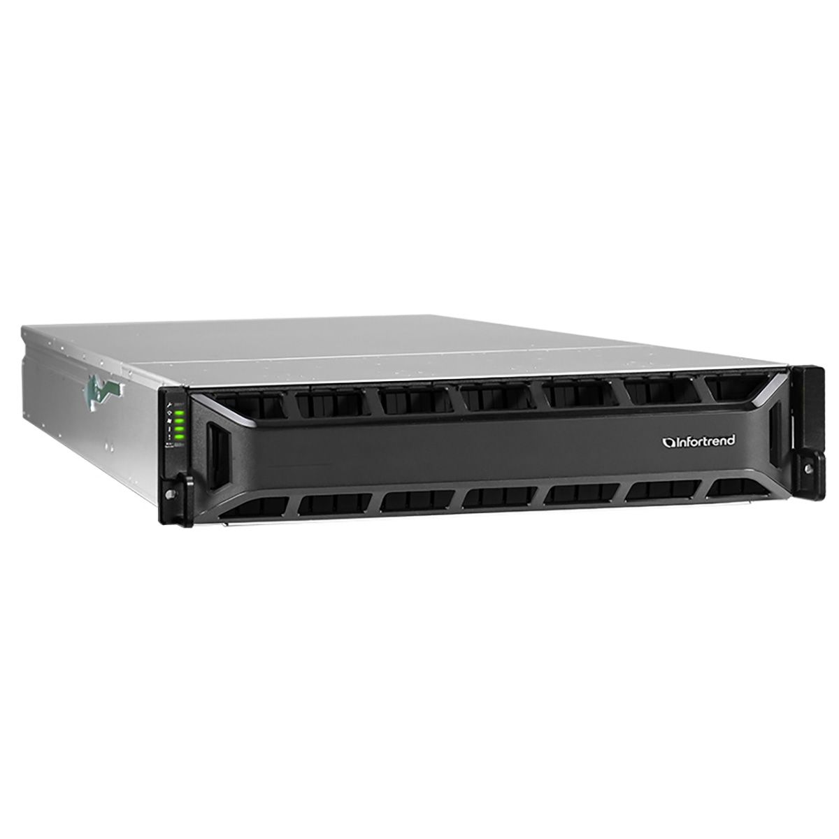 Сетевой накопитель Infortrend CS 4025GB-J 2U/25bay, scale-out NAS, single node subsystem including 1x12 core CPU, 64GB (4x16GB) memory, 4x10GbE(SFP+), 2x12Gb/s SAS EXP. Ports, 2x(PSU+FAN module), 1x(SuperCap.+flash module), 24xdrive trays and rack mount kit, scale out to 144 nodes