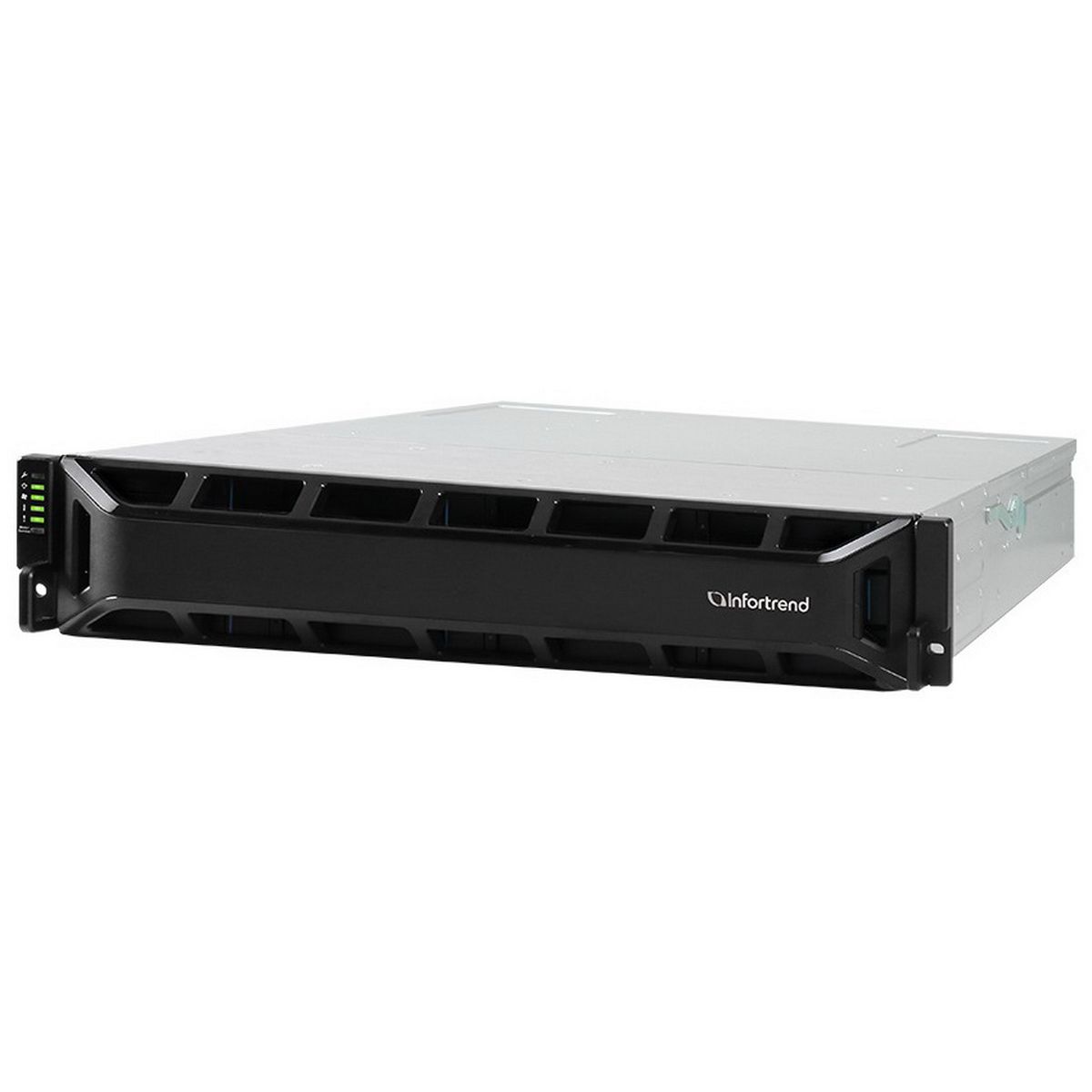Сетевой накопитель Infortrend GSe 2012T-D 2U/12bay, High IOPS solution, supports NAS, block, object storage and cloud gatew ay, Single controller subsystem including 1x12Gb SAS EXP. Port, 4x1G iSCSI ports +2x host board slot(s), 2x4GB, 2x(PSU+FAN Module), 12xdrive trays and 1xRackmount kit