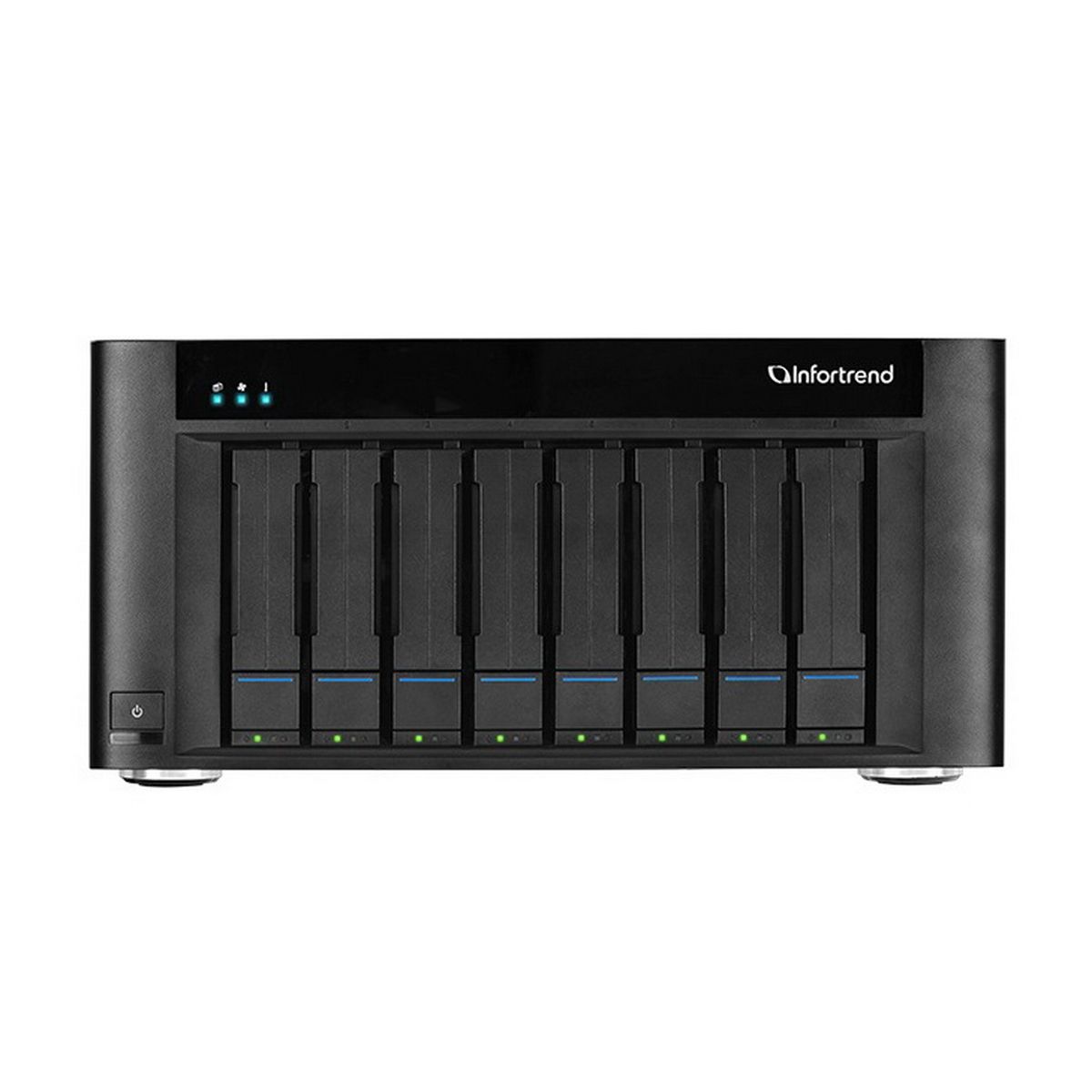 Сетевой накопитель Infortrend GSe Pro 208-D 8bay, supports NAS, block, object storage and cloud gateway, including Intel D1508 2.2 GHz 2C CPU, 2x4GB, 2 x10GbE SFP+, 2 x 1GbE, 2 x USB 3.1 Gen2, 2 x USB 3.0, 2 x host board slot(s), 1xPSU and 8xdrive trays
