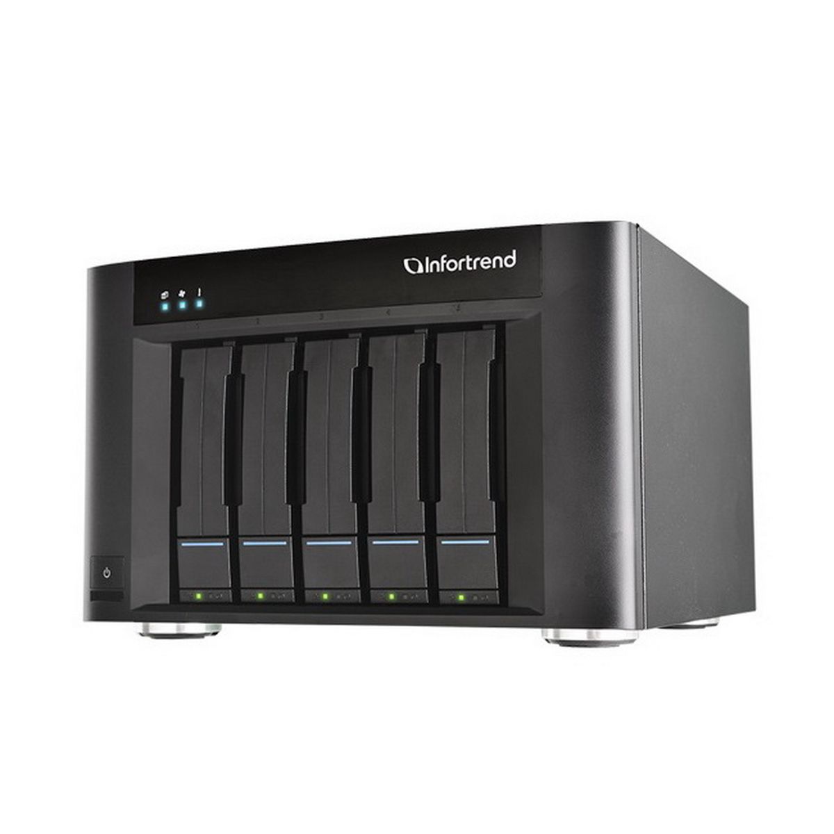 Сетевой накопитель Infortrend GSe Pro 205-D 5bay, supports NAS, block, object storage and cloud gateway, including Intel D1508 2.2 GHz 2C CPU, 2x4GB, 2 x10GbE SFP+, 2 x 1GbE, 2 x USB 3.1 Gen2, 2 x USB 3.0, 2 x host board slot (s), 1xPSU and 5xdrive trays