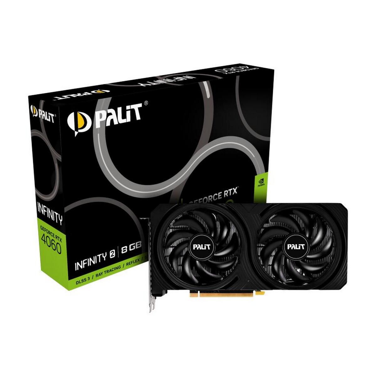 Видеокарта Palit RTX4060 INFINITY 2 8Gb GDDR6 128bit 3xDP HDMI 2FAN