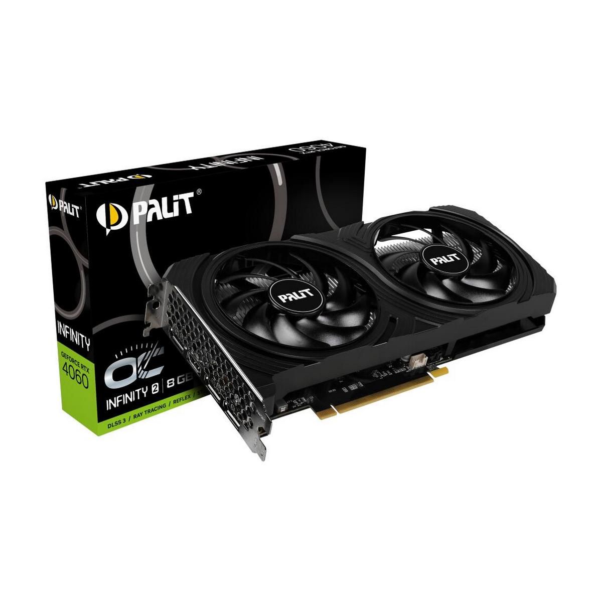 Видеокарта Palit RTX4060 INFINITY 2 OC 8GB GDDR6 128bit 3xDP HDMI