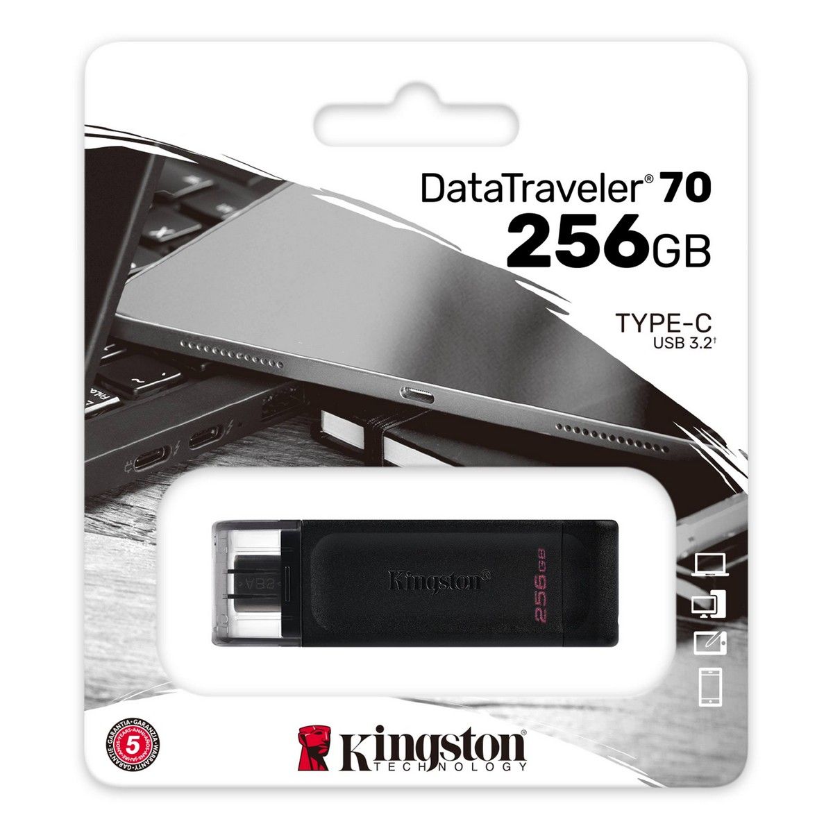 USB накопитель Kingston 256GB DataTraveler 70 USB 3.2 Gen 1
