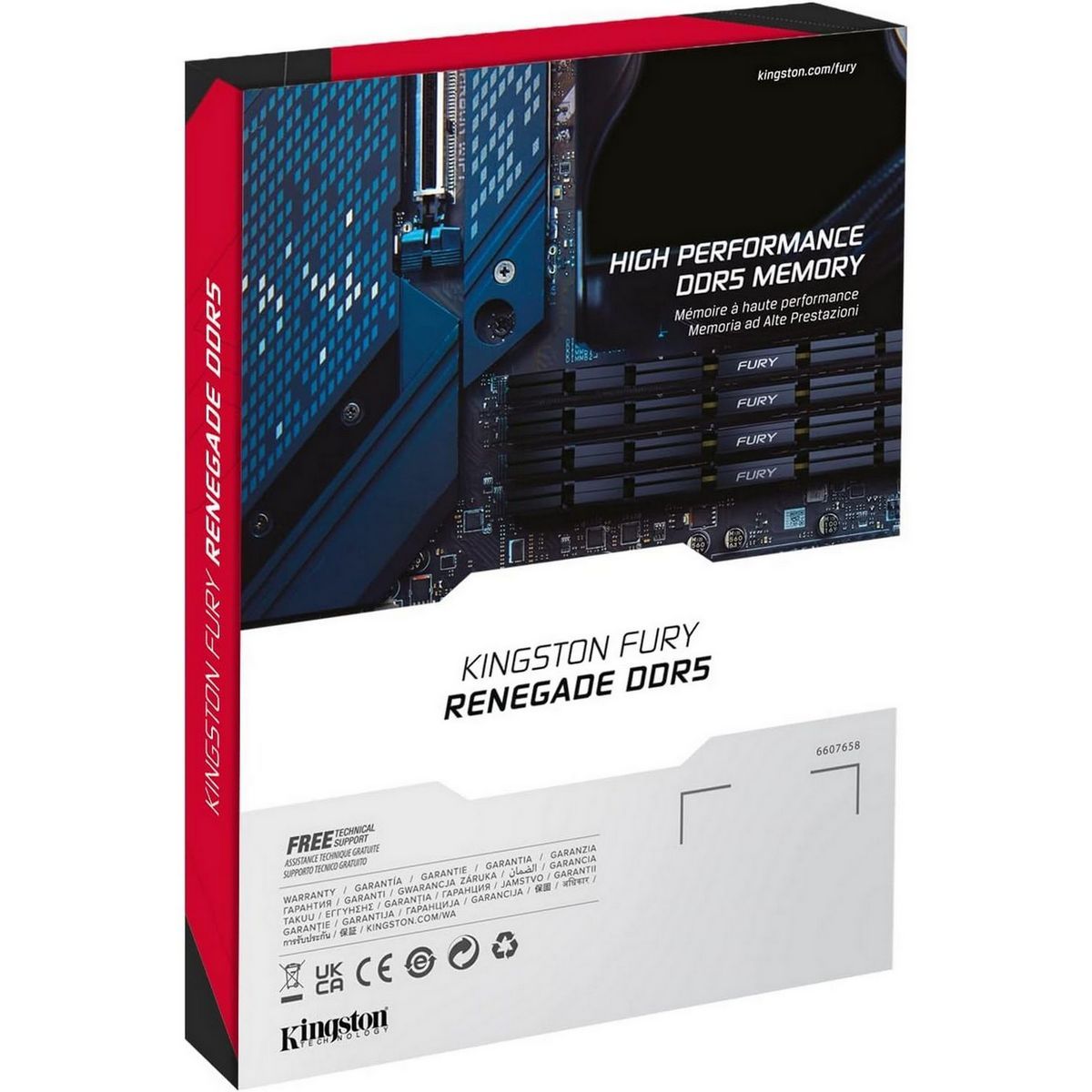 Комплект модулей памяти Kingston 32GB DDR5 8000 FURY Renegade Silver/Black XMP Non-ECC Unbuffered DIMM (Kit 2*16gb) 1RX8 38-48-48 1.45V 288-pin 16Gbit