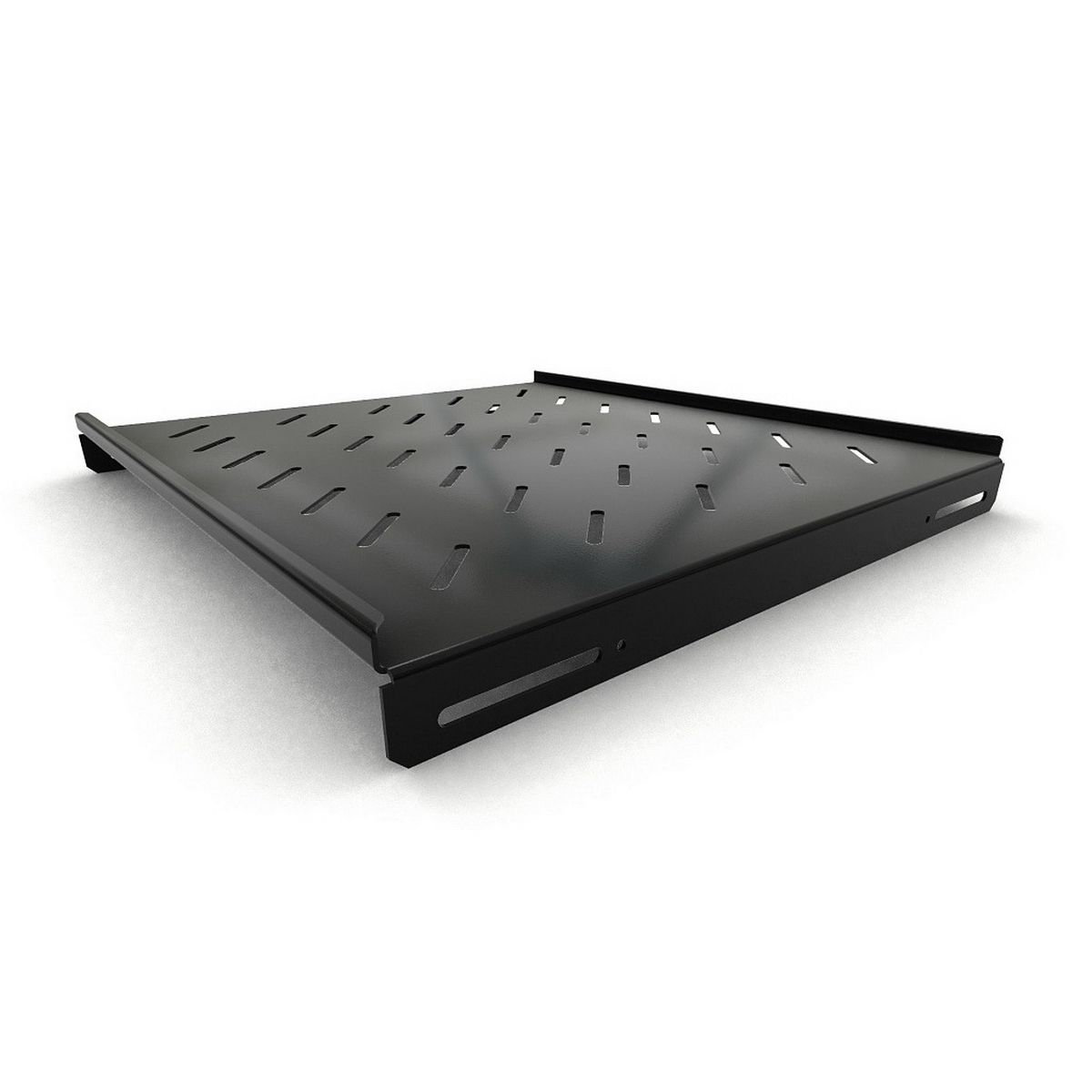 Полка Hyperline TSH3L-450-RAL9004 Полка стационарная глубина 450 мм, с боковым креплением, нагрузка до 20 кг, для шкафов серии TTB, TTR, TWB/TWB-FC, 485х450мм (ШхГ), цвет черный (RAL 9004)