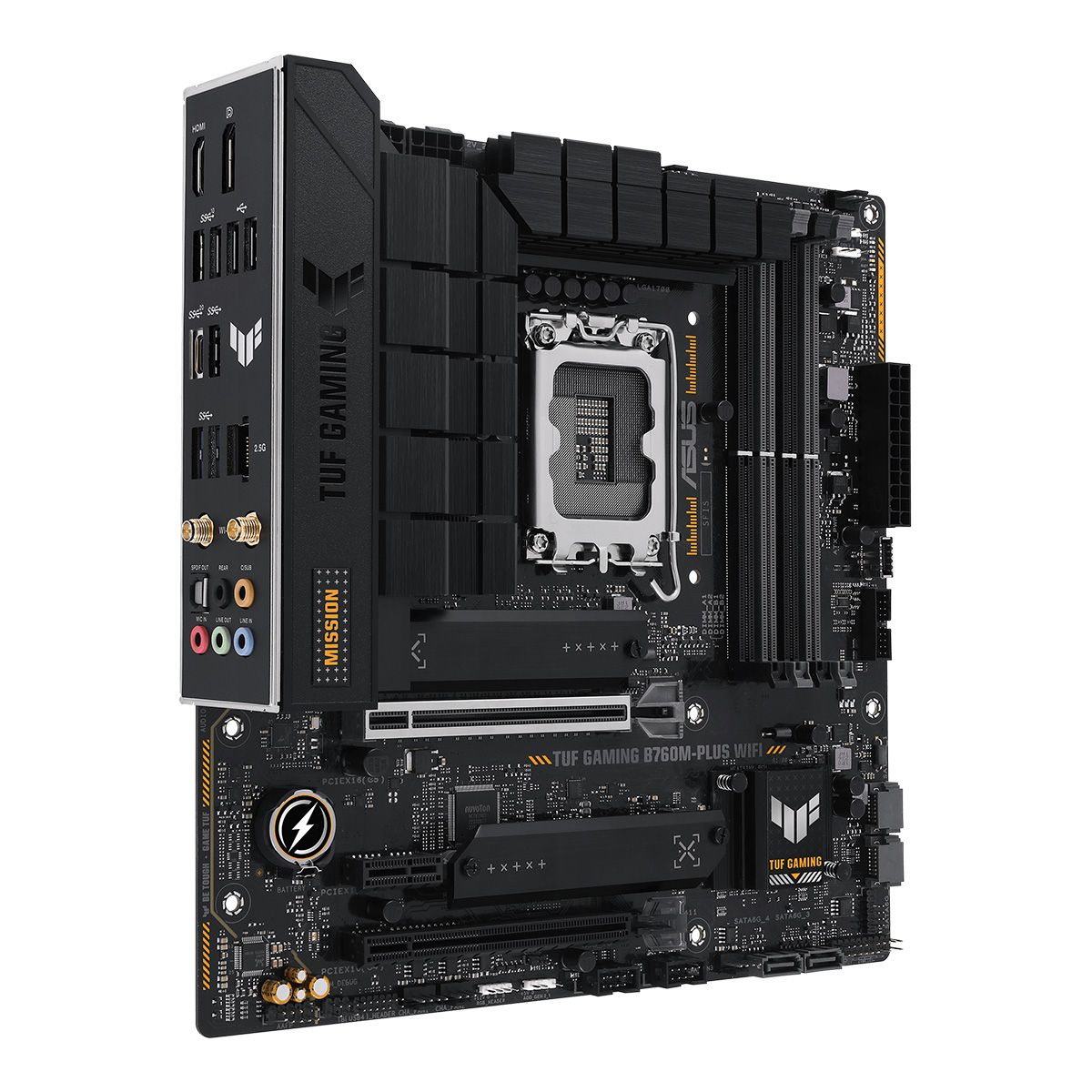 Материнская плата ASUS TUF GAMING B760M-PLUS
WIFI /LGA1700,B760,USB3.2GEN2X2,WIFI 6,MB (90MB1ET0-M1EAY0)
