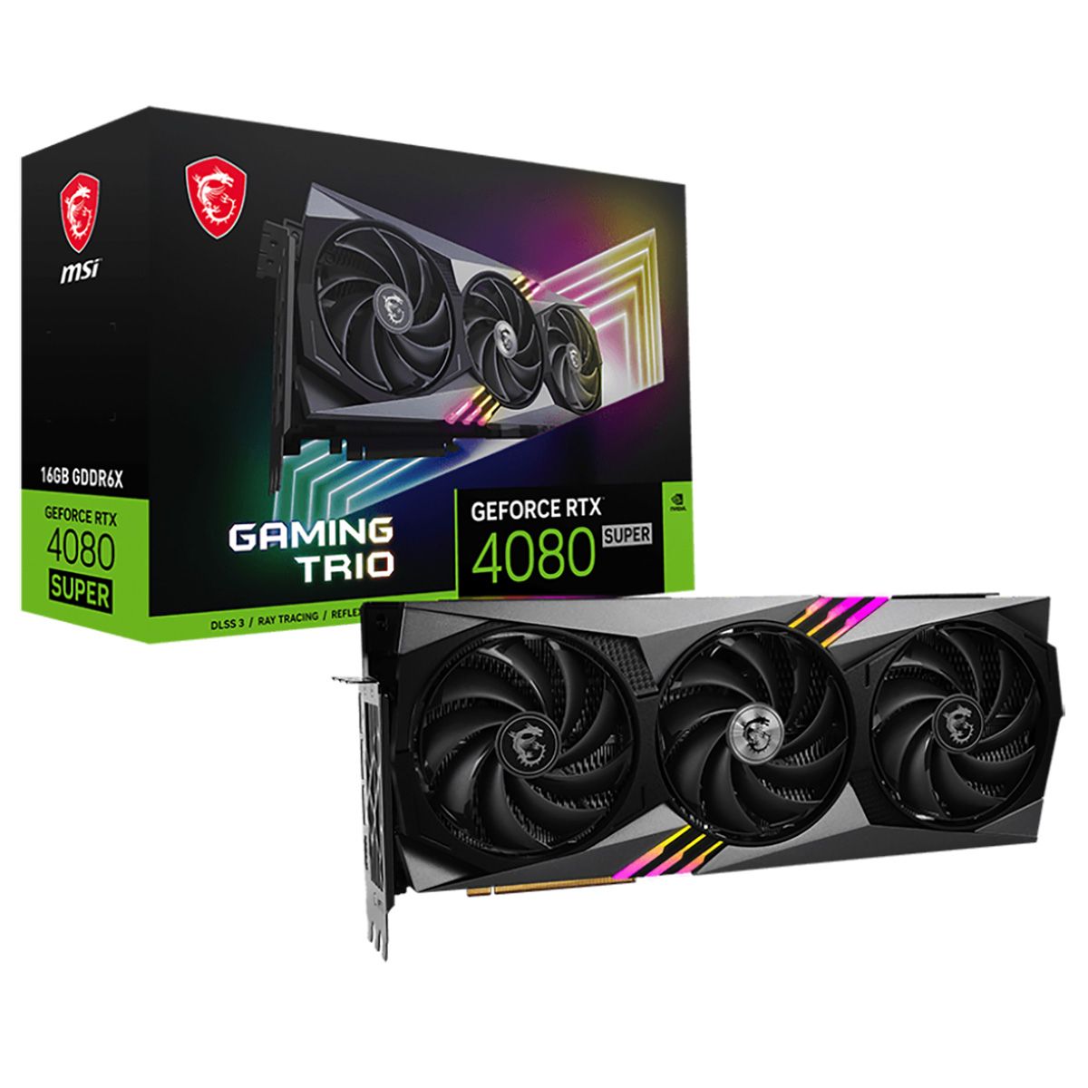 Видеокарта MSI RTX4080 SUPER GAMING TRIO 16GB GDDR6X 256bit 3xDP HDMI 3FAN RTL