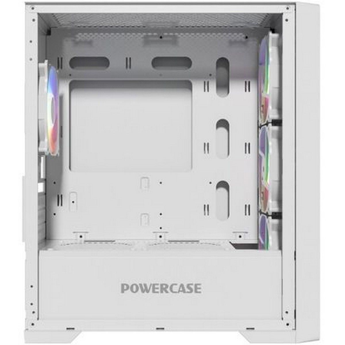 Корпус Powercase ByteFlow Micro White, Tempered Glass, 4х 120mm ARGB fans, ARGB HUB, белый, mATX (CAMBFW-A4)