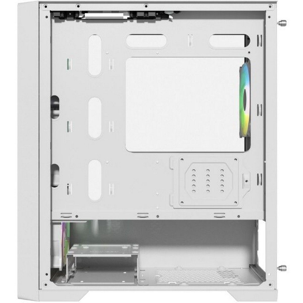 Корпус Powercase ByteFlow Micro White, Tempered Glass, 4х 120mm ARGB fans, ARGB HUB, белый, mATX (CAMBFW-A4)