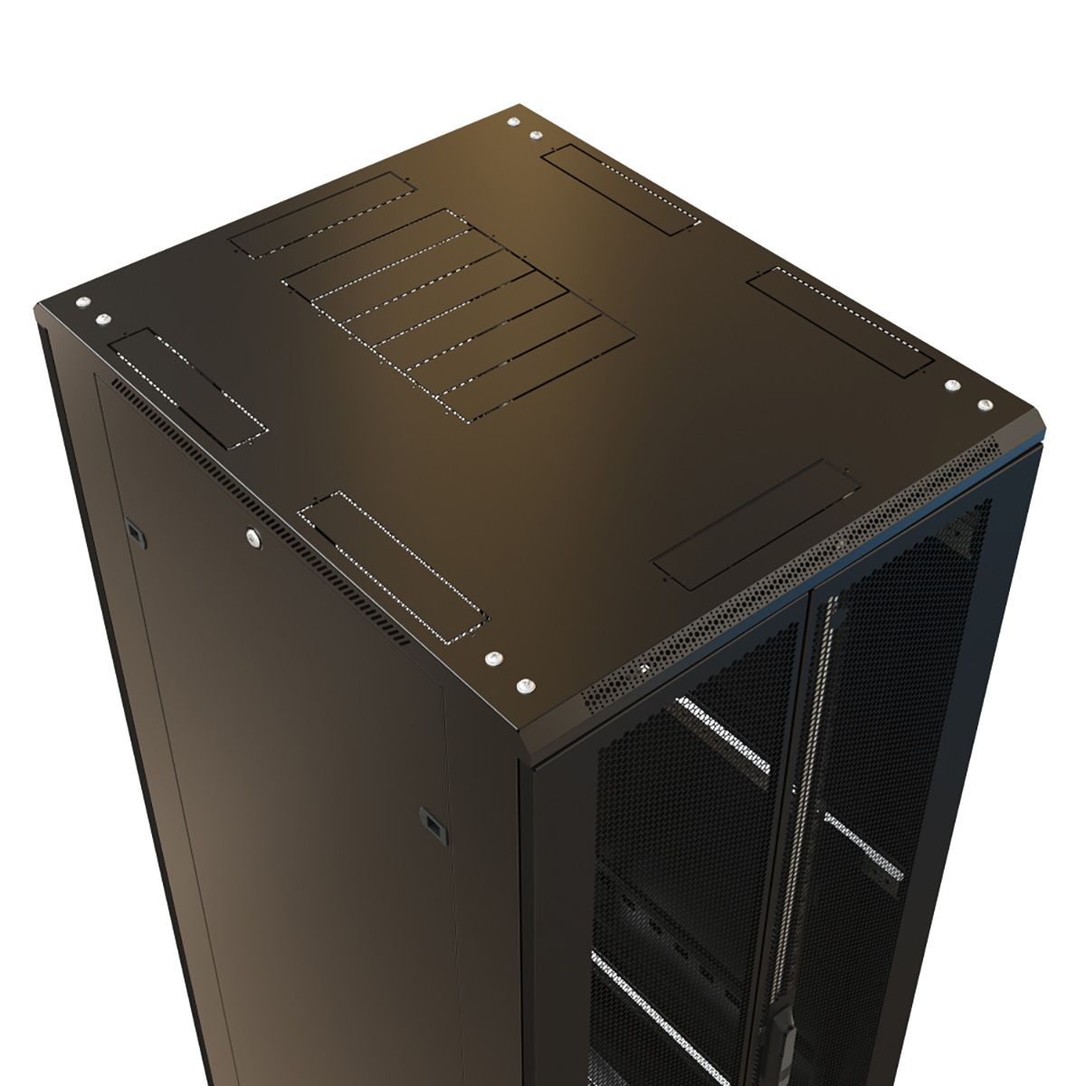Шкаф Hyperline WRline WR-TT-3282-DD-RAL9004 Шкаф напольный 32U, 1610x800х1200 мм (ВхШхГ), передняя и задняя распашные перфорированные двери (75%), цвет черный (RAL 9004) (разобранный)