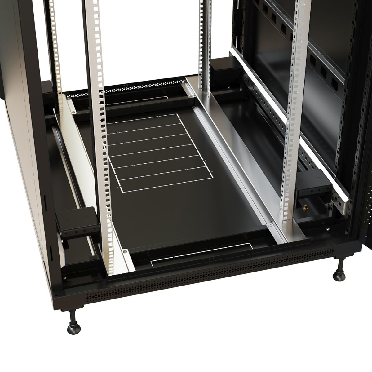 Шкаф Hyperline WRline WR-TT-3282-DD-RAL9004 Шкаф напольный 32U, 1610x800х1200 мм (ВхШхГ), передняя и задняя распашные перфорированные двери (75%), цвет черный (RAL 9004) (разобранный)
