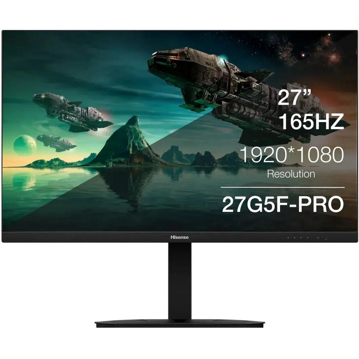 Монитор 27" Hisense 27G5F-PRO Black (IPS, 1920x1080, HDMI+HDMI+DP, 1 ms, 178°/178°, 250 cd/m, 1000:1, 165Hz)