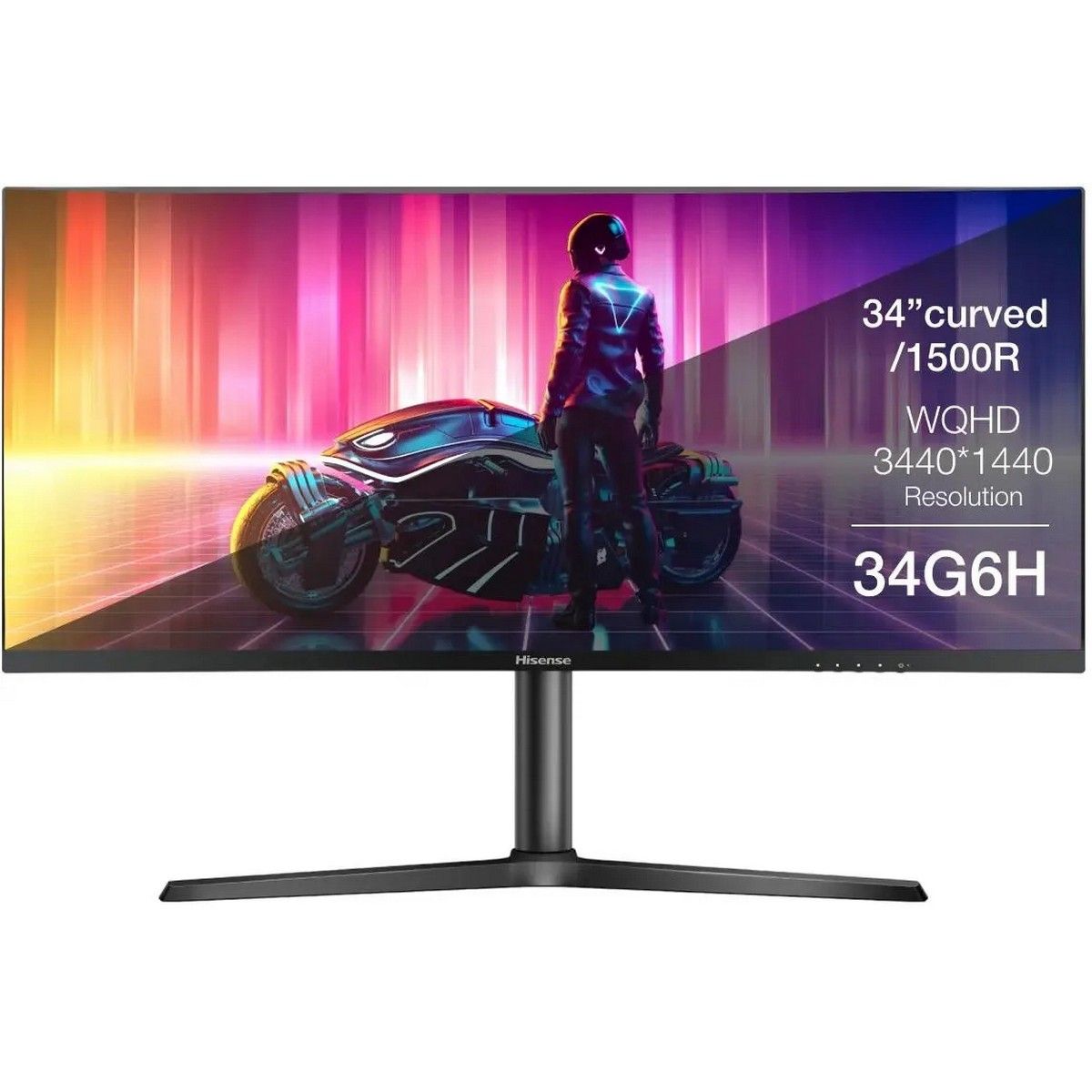 Монитор 34" Hisense 34G6H Black (VA, 3440x1440, HDMI+HDMI+DP, 1 ms, 178°/178°, 400 cd/m, 3000:1, 165Hz, Curved R1500)