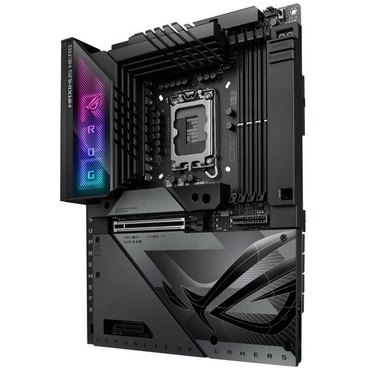 Материнская плата ASUS ROG MAXIMUS Z790 HERO BTF LGA1700 ATX 4xDDR5 PCIEx16 PCIEx4 5xM.2 HDMI 2.5GLAN Wi-Fi 7