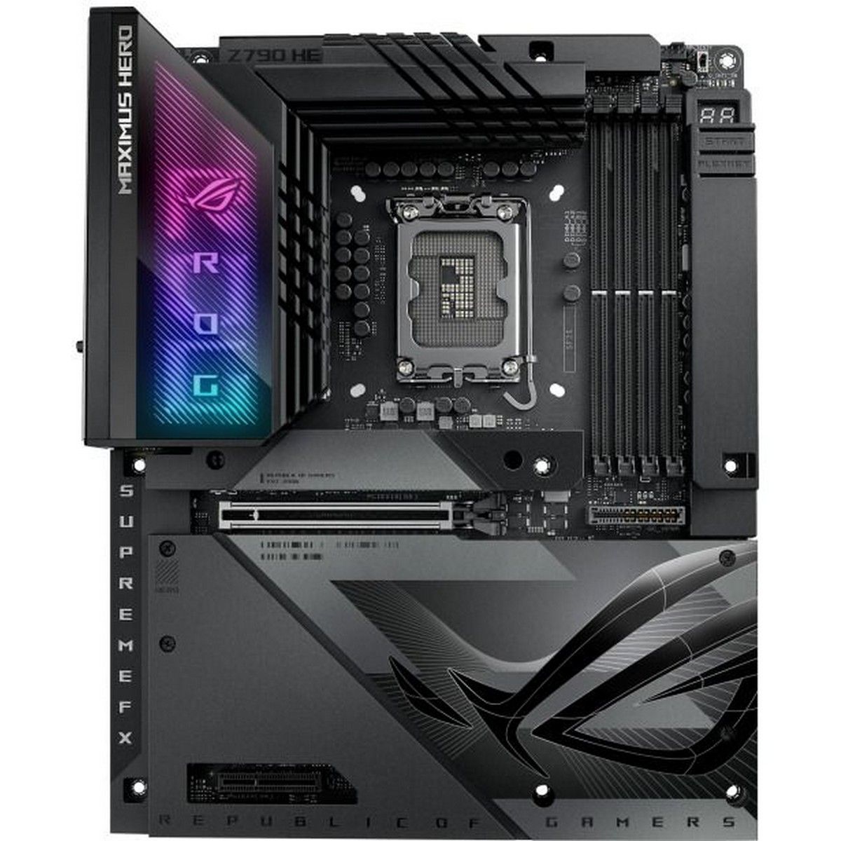 Материнская плата ASUS ROG MAXIMUS Z790 HERO BTF LGA1700 ATX 4xDDR5 PCIEx16 PCIEx4 5xM.2 HDMI 2.5GLAN Wi-Fi 7