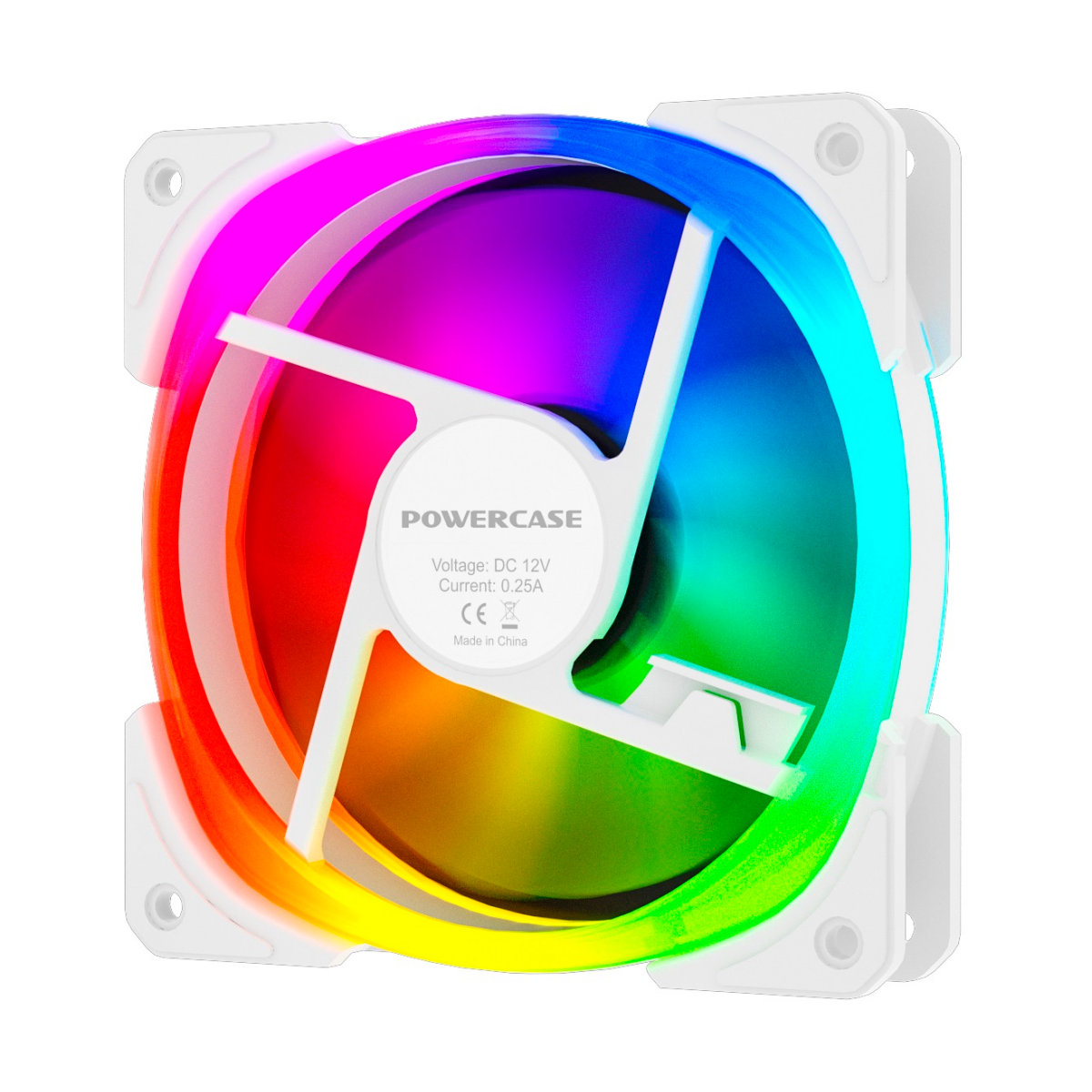 Вентилятор Powercase (CM21-14W ARGB) White 140x140x25мм (PWM, 100шт./кор, 4pin +ARGB Sync, 800-1500±