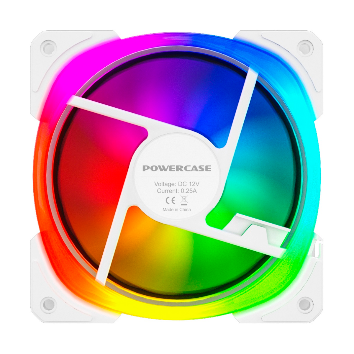 Вентилятор Powercase (CM21-14W ARGB) White 140x140x25мм (PWM, 100шт./кор, 4pin +ARGB Sync, 800-1500±
