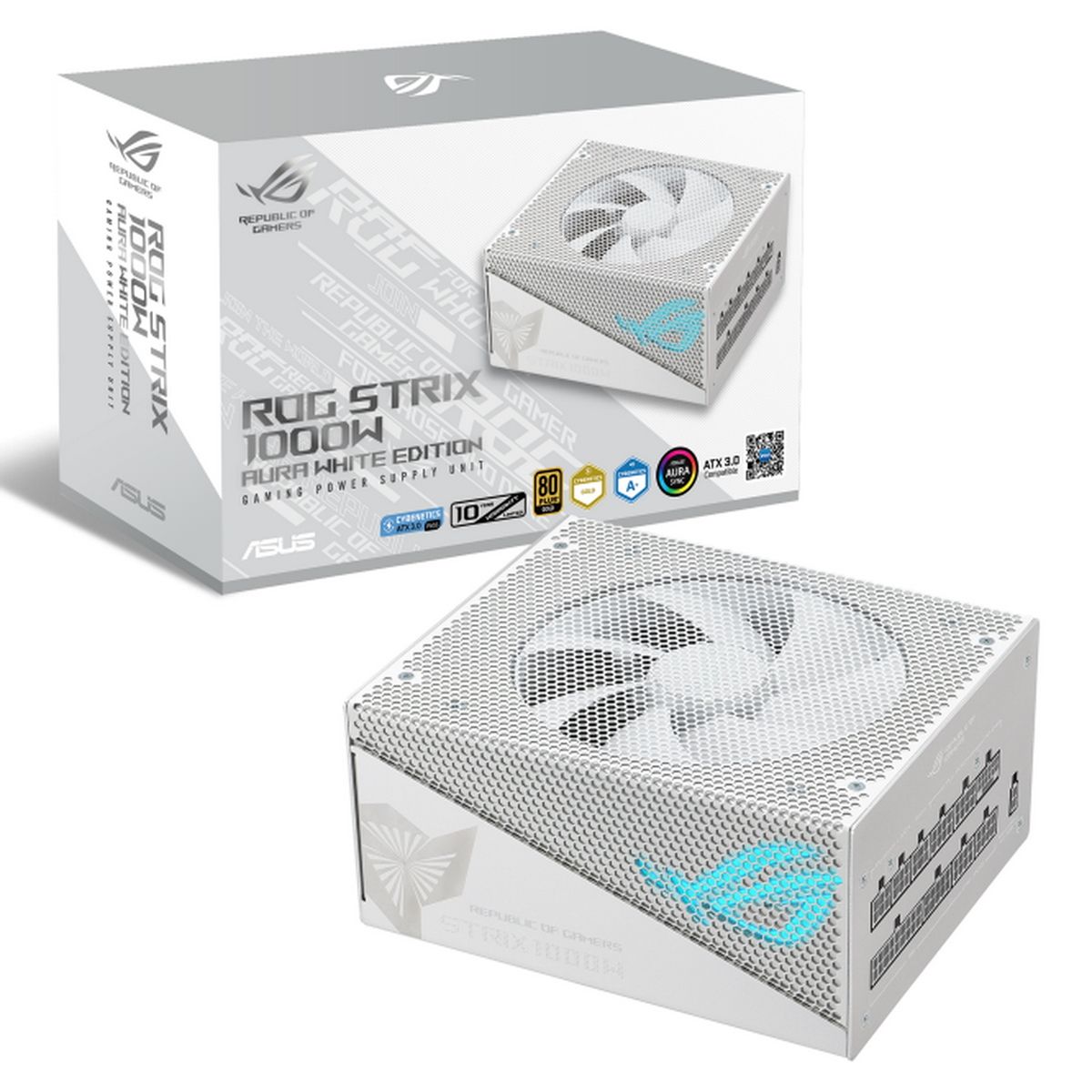 Блок питания ASUS ROG-STRIX-1000G-AURA-WHITE-GAMING /PSU, CE+UK (90YE00P5-B0NA00)