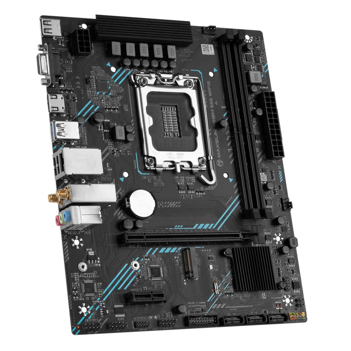 Материнская плата Maxsun MS-H610M 666 WIFI6 H610, LGA1700, 2*DDR4, 1*PCIEx16, 1*PCIEx1, 1*M.2, 4*USB3.2Gen1, 5*USB2.0, 3*SATA3.0, 1G, VGA, HDMI, M-ATX, RTL