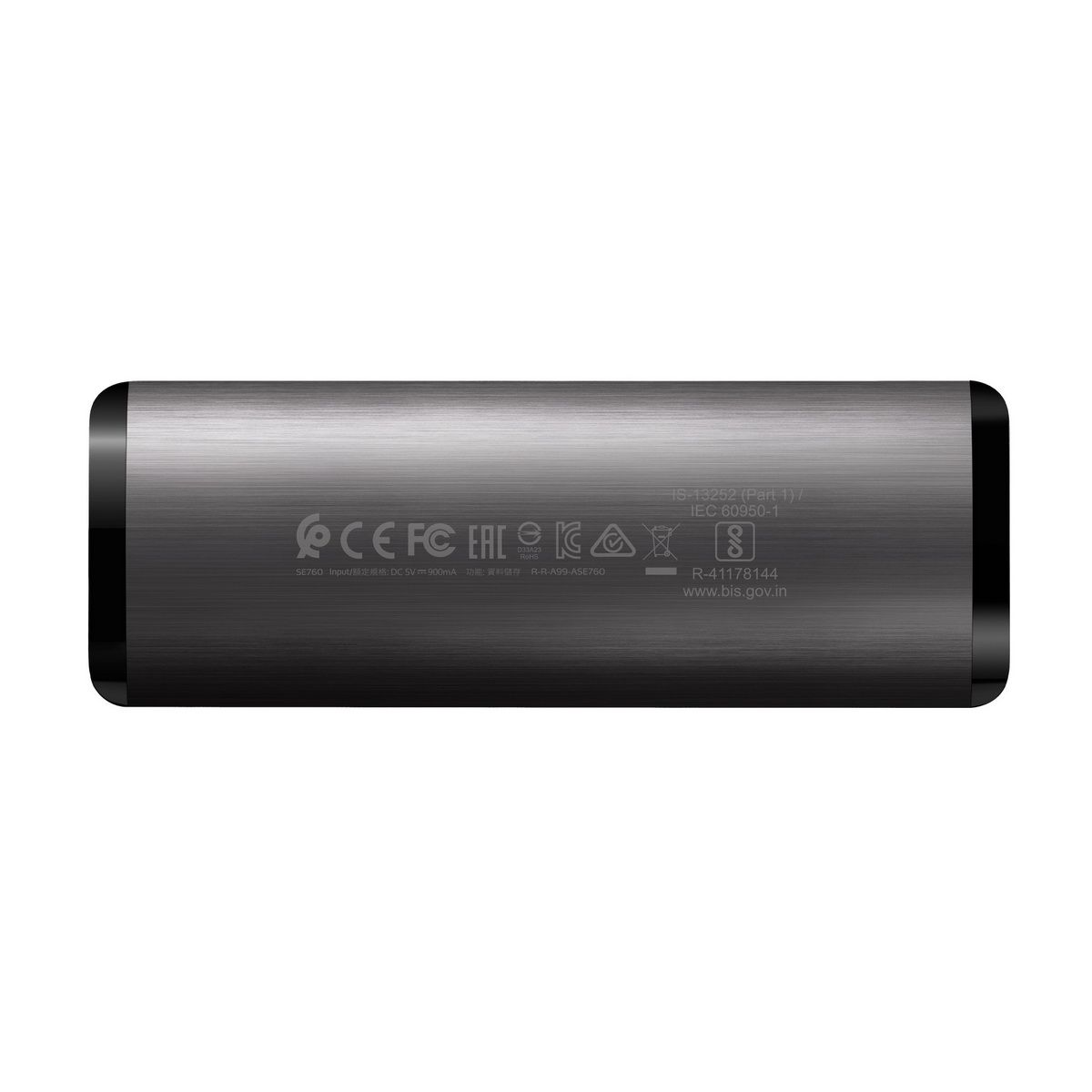 Твердотельный накопитель SSD ADATA SE760 Titan-Gray External ASE760-1TU32G2-CT 1TB 1.8" USB 3.2 Gen 2 Type-C,1000R, USB 3.2 Type-C to C cable,USB 3.2 Type-C to A cable, Quick Start Guide, RTL (772738)
