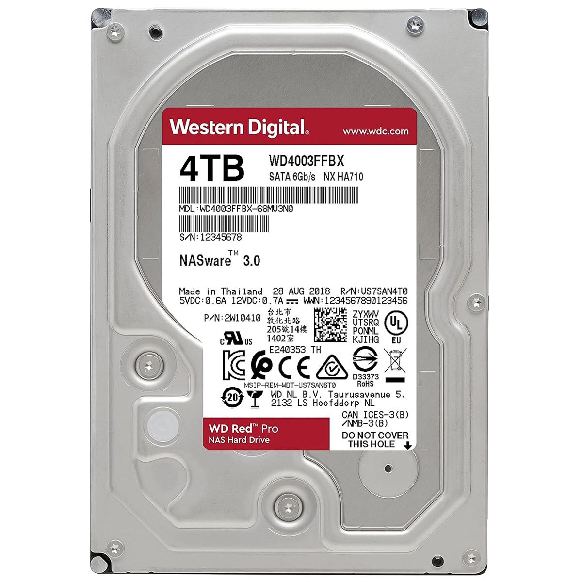 Жесткий диск Western Digital WD4003FFBX Red Pro, 4ТБ 3,5" 7200RPM 256MB (SATA-III) NAS
